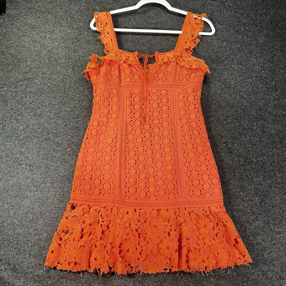 Free People Orange Crochet Midi Dress